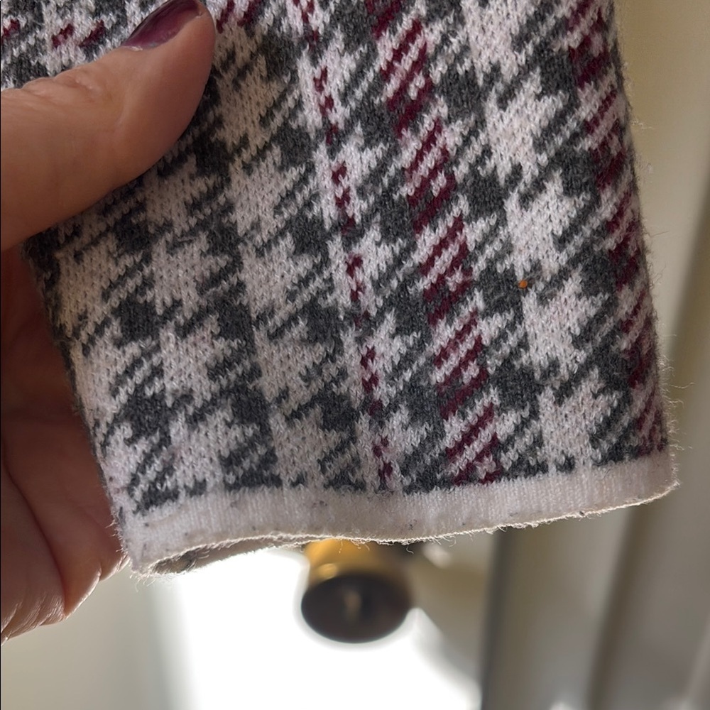 Appleseed's Black and White Cowl Neck Sweater with Houndstooth Design - Picture 3 of 5